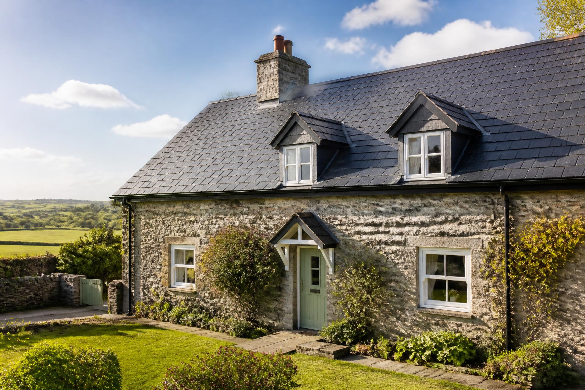 Premium slate roof on a Pembrokeshire stone home